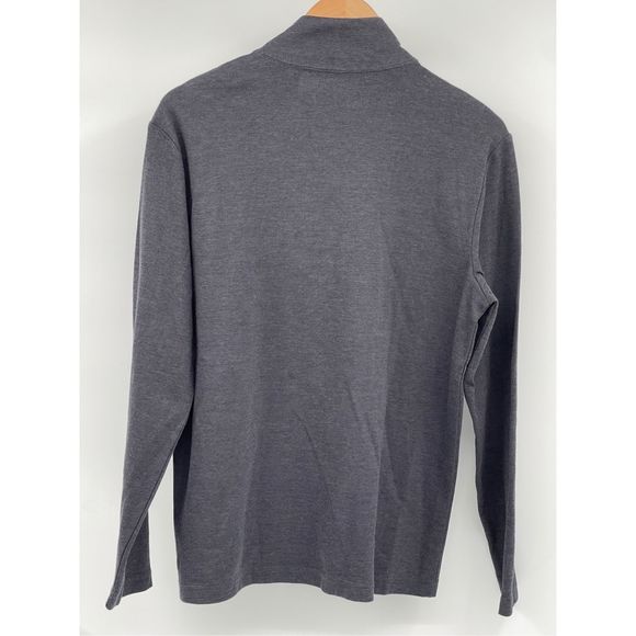 Hathaway 1/4 Zip Shirt Sweater Men Medium Gray Long Sleeve High Neck‎ - Picture 4 of 11